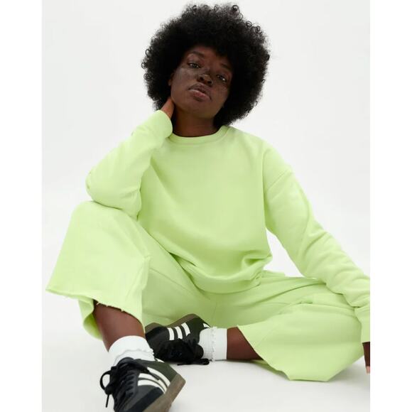 girlfriend collective lime crewneck sweatshirt - Picture 1 of 3